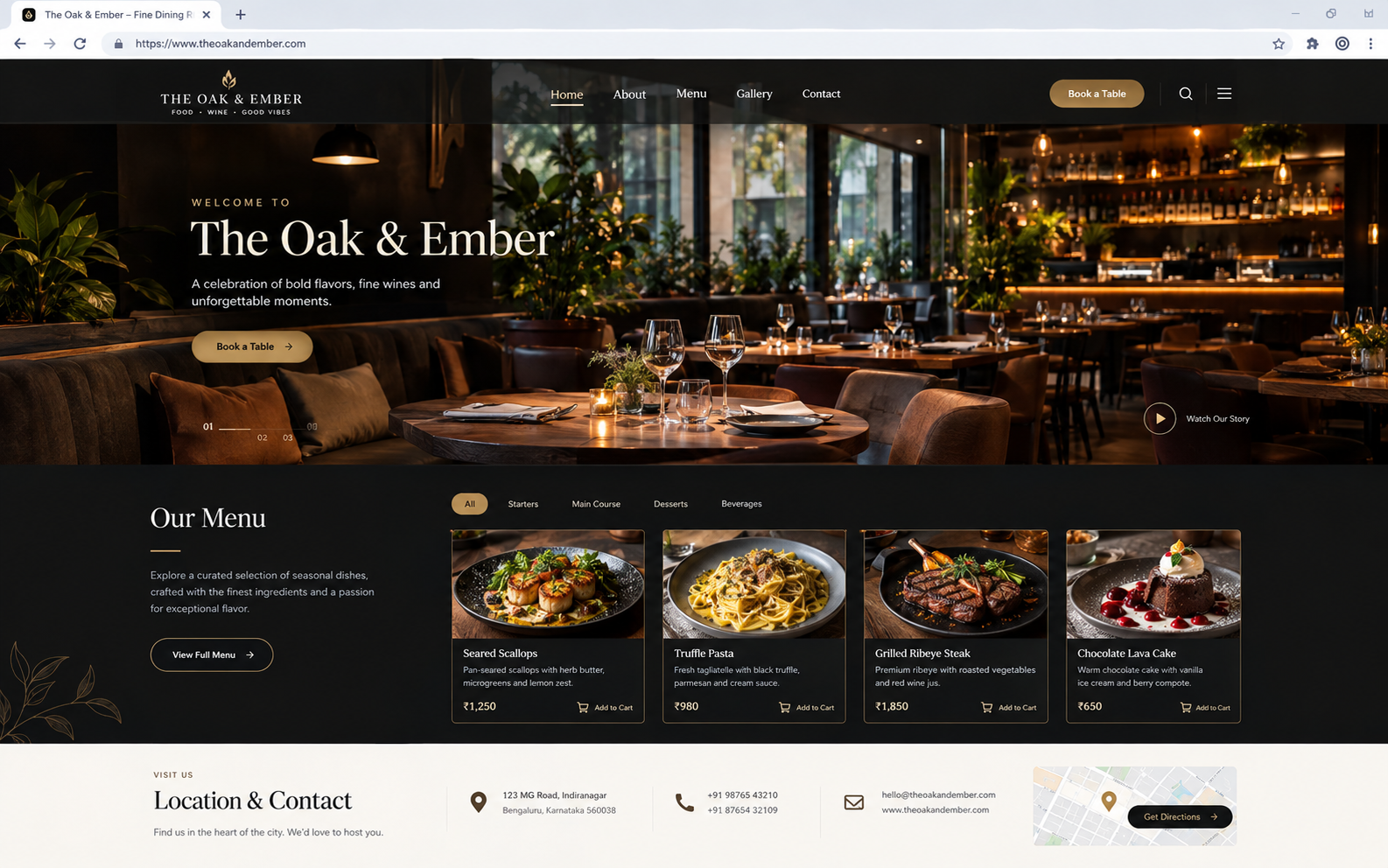 Restaurant website project